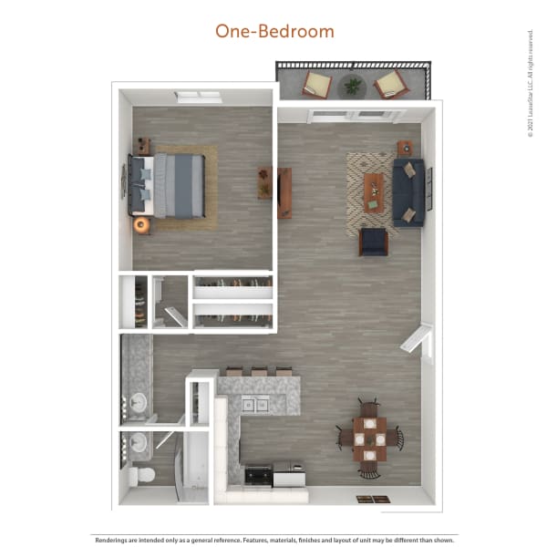 One-Bedroom Floor Plan at Casa Granada