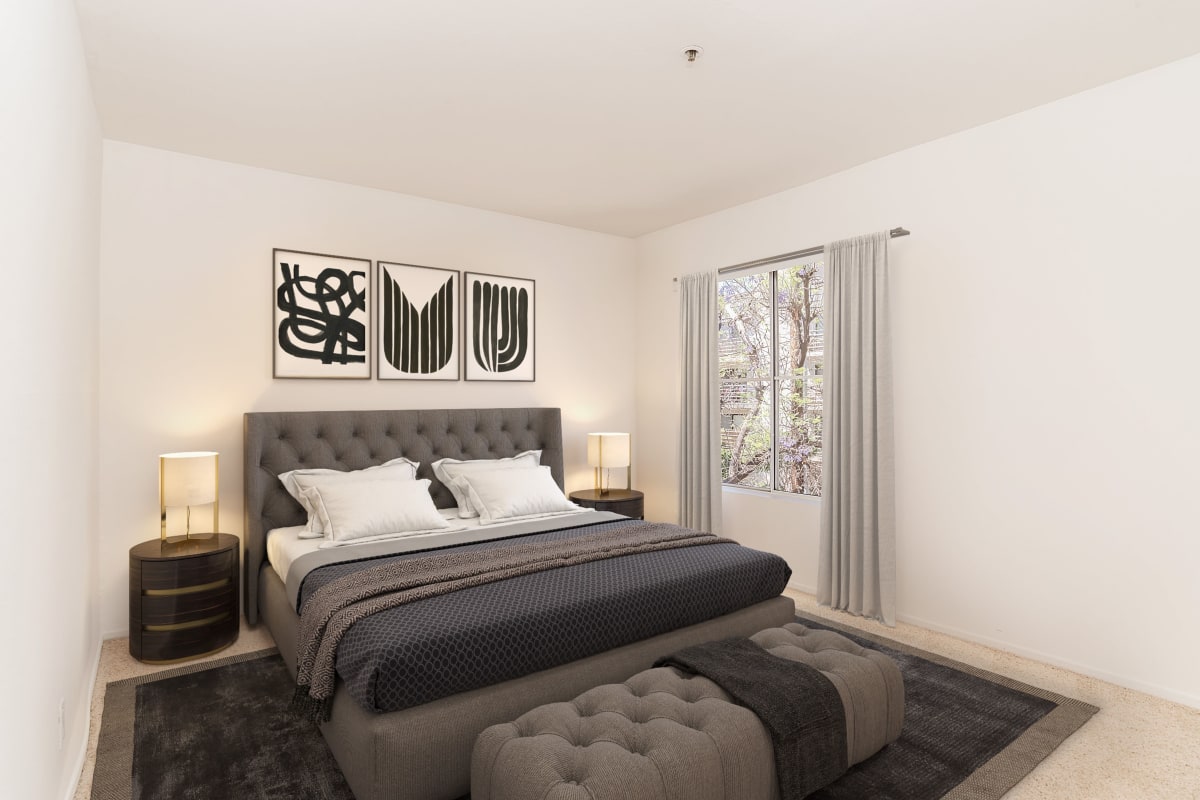 Bedroom at Marlon Manor Apartments, Los Angeles, California