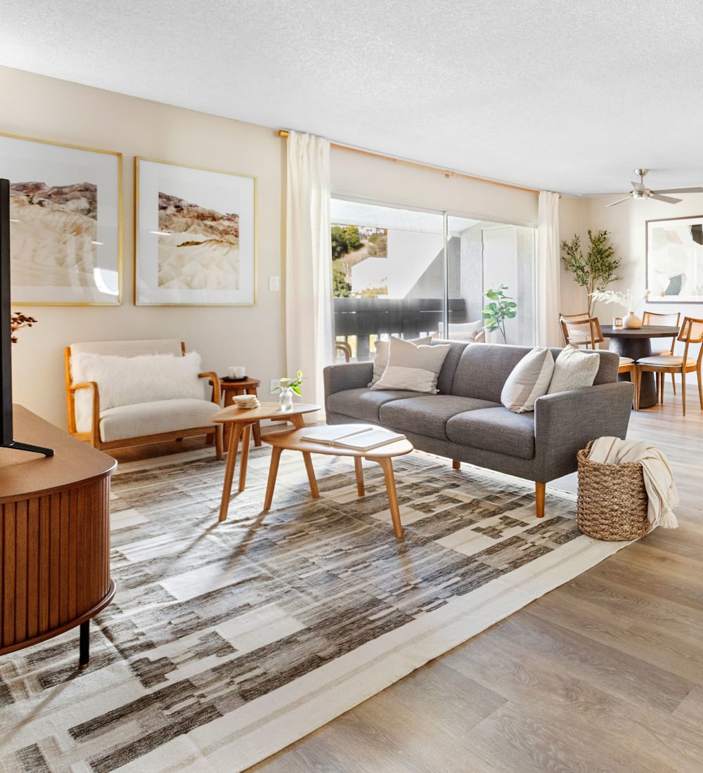 Spacious open concept living room at The Villas at Woodland Hills in Woodland Hills, California