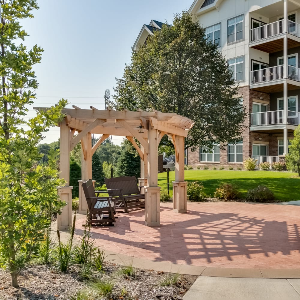 Gazebo at Applewood Pointe of Roseville at Central Park in Roseville, Minnesota. 