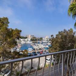 Waterfront balcony views at Capri Apartments in Marina Del Rey, California