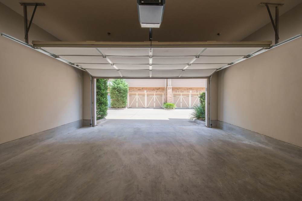The interior of the car parking garage at Perry Row in Dallas, Texas