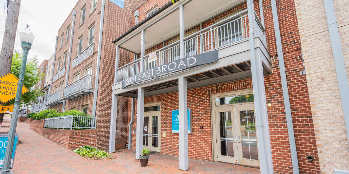 Apartment building exterior at 2001 East in Richmond, Virginia