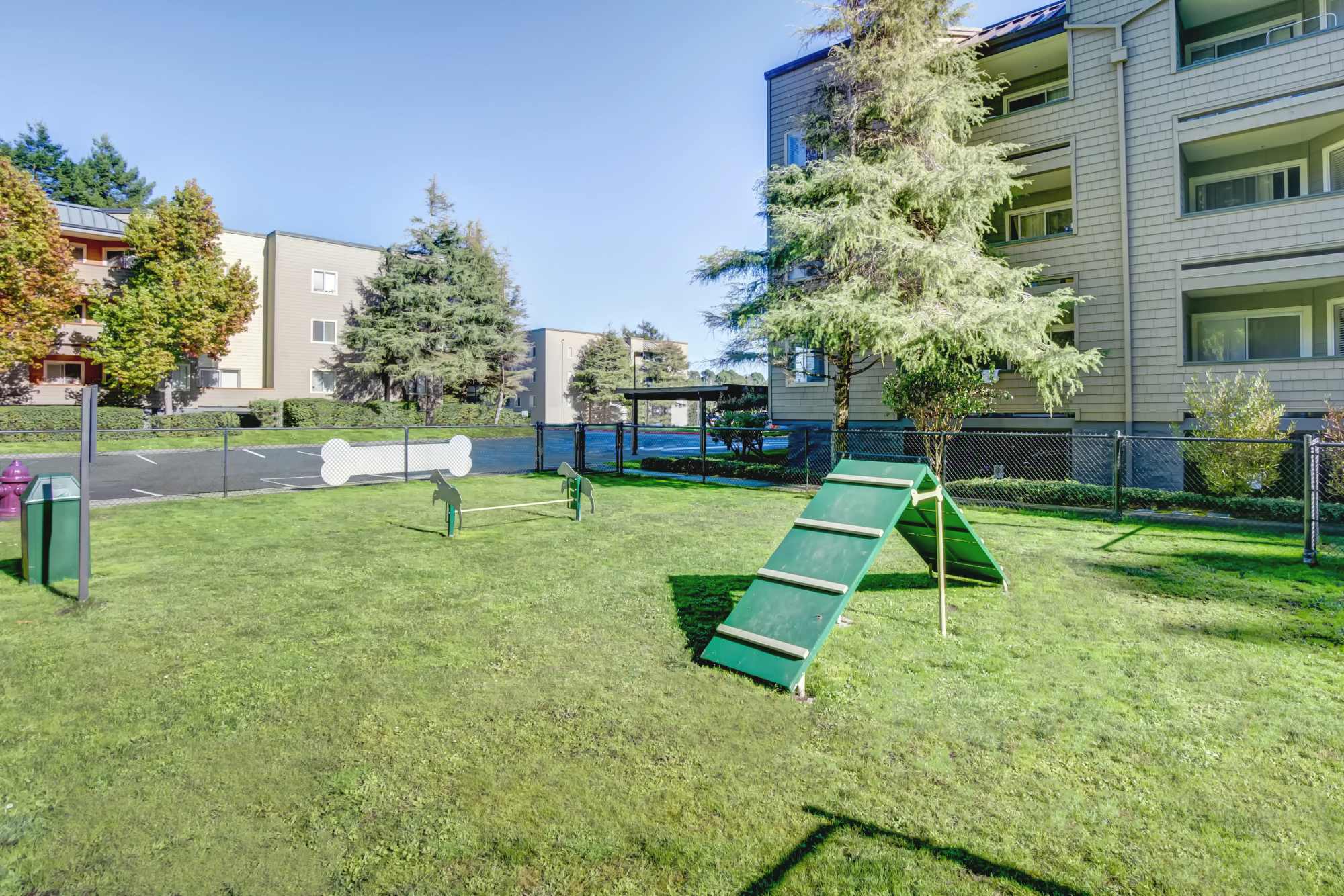 The dog park, one of Serramonte Ridge Apartment Homes's numerous community amenities.