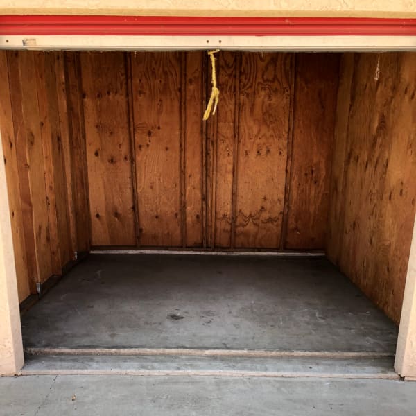 Interior of a storage unit at StorQuest Self Storage in San Fernando, California