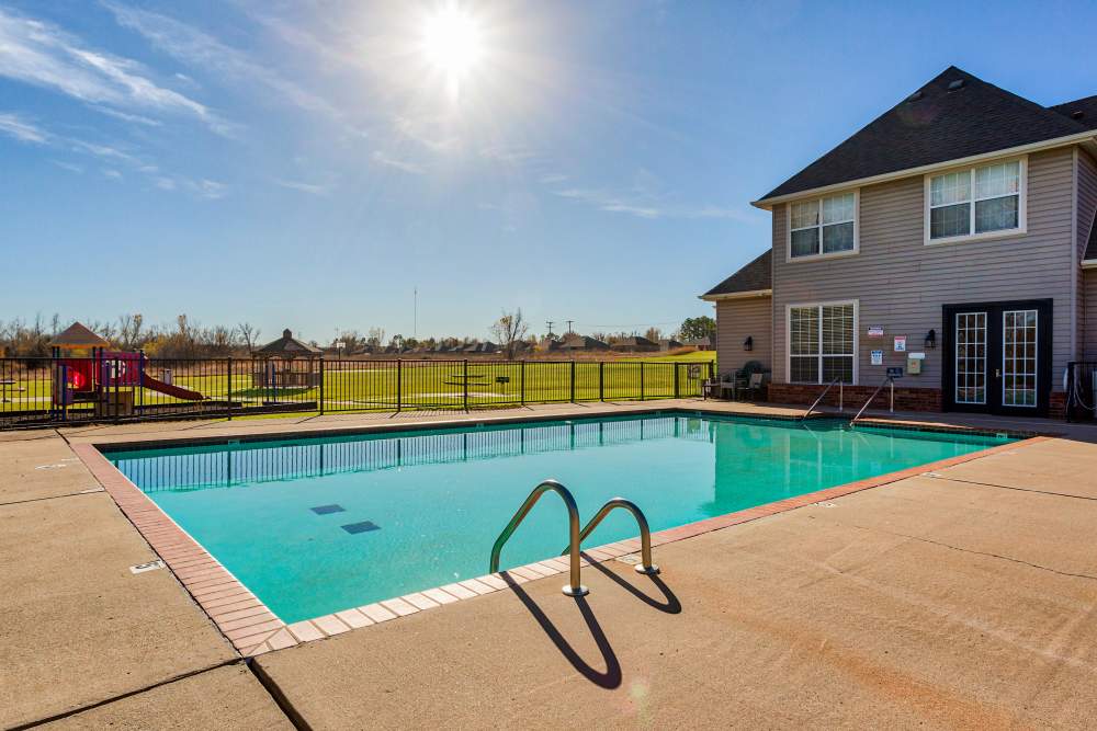 Resort-style pool at Autumn Brook Apartments in Chickasha, Oklahoma