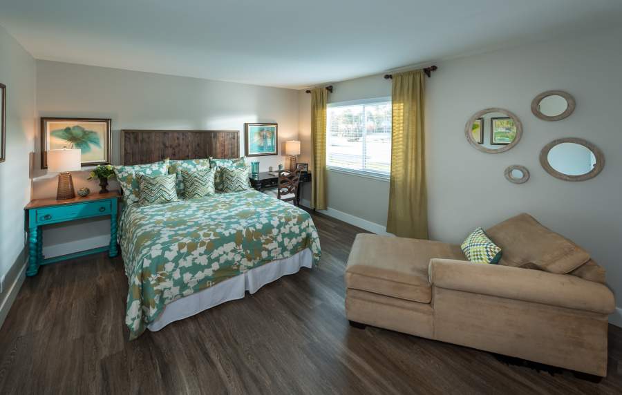 Bedroom at Harbor Cove Apartments in Foster City, California,