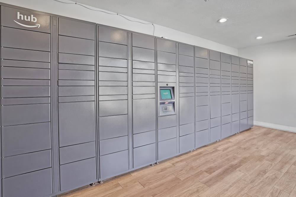 24-hour package lockers with amazon hub at Royal Farms Apartments in Salt Lake City, Utah