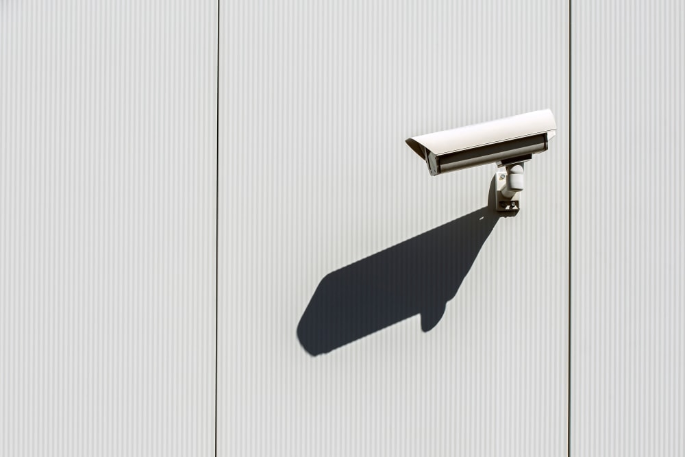 A security camera at Trojan Storage of Sorrento Valley in San Diego, California
