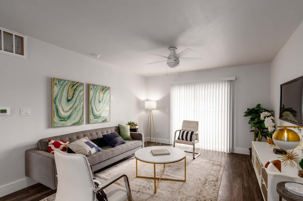 Modern living room at Sangria Park in Austin, Texas