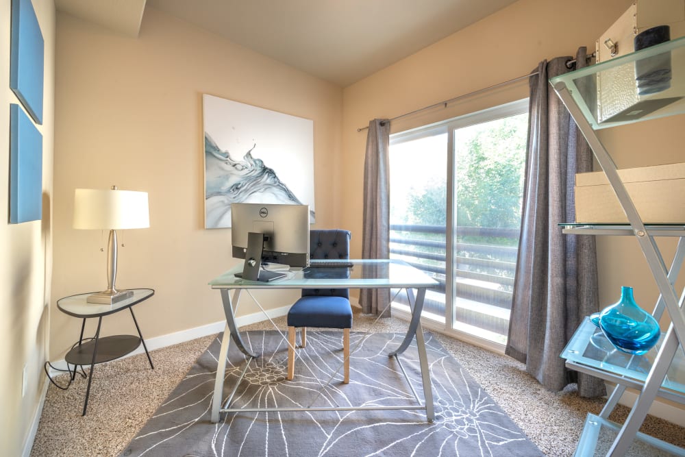 Office room in model home at Olympus at the District in South Jordan, Utah