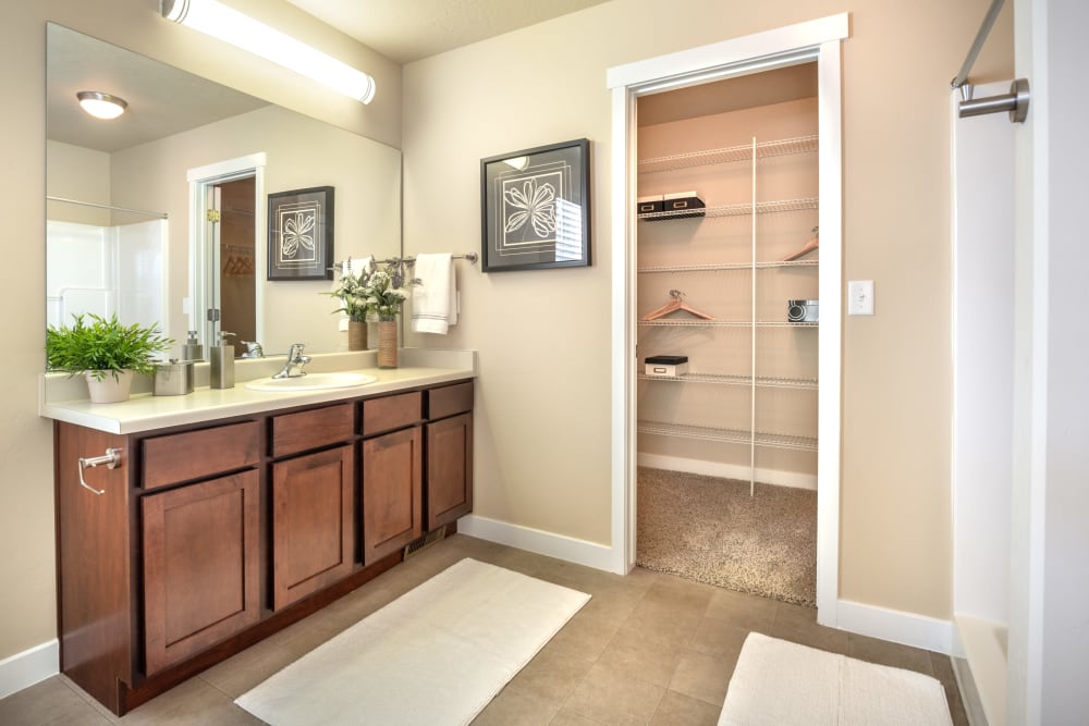 Spacious bathroom at Olympus at the District in South Jordan, Utah