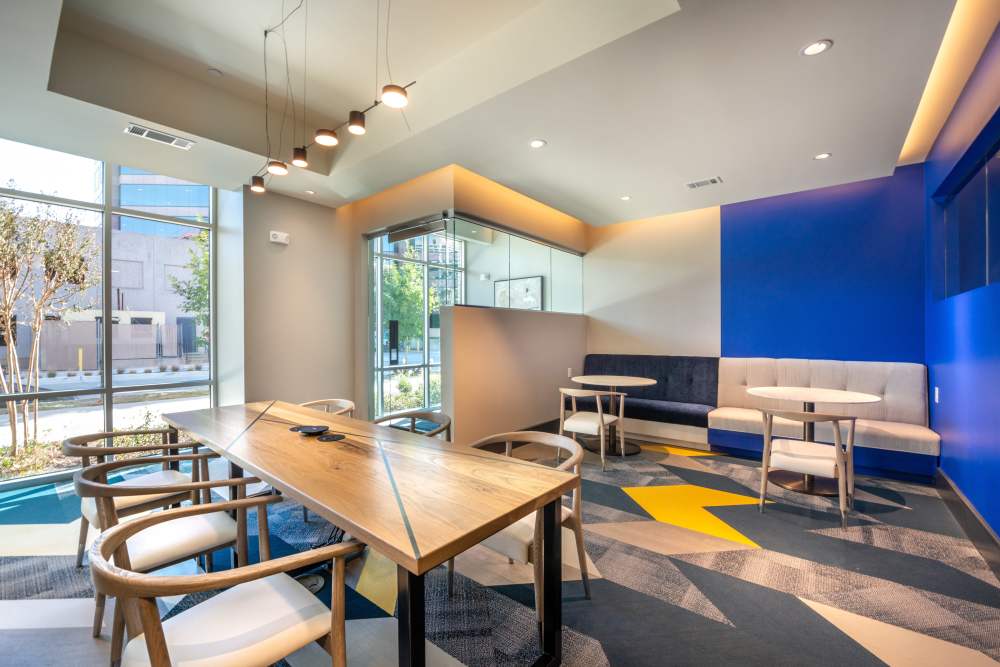 Interior of the clubhouse at Cornell Midtown in Dallas, Texas