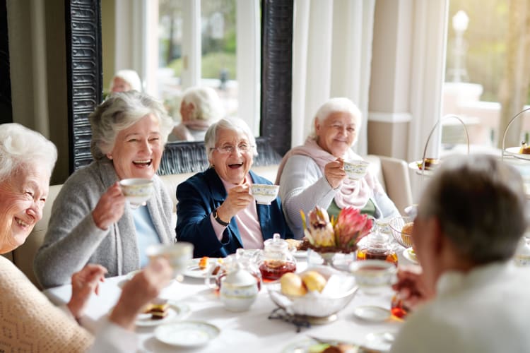 Residents dining together at Harmony at Avon in Avon, Indiana