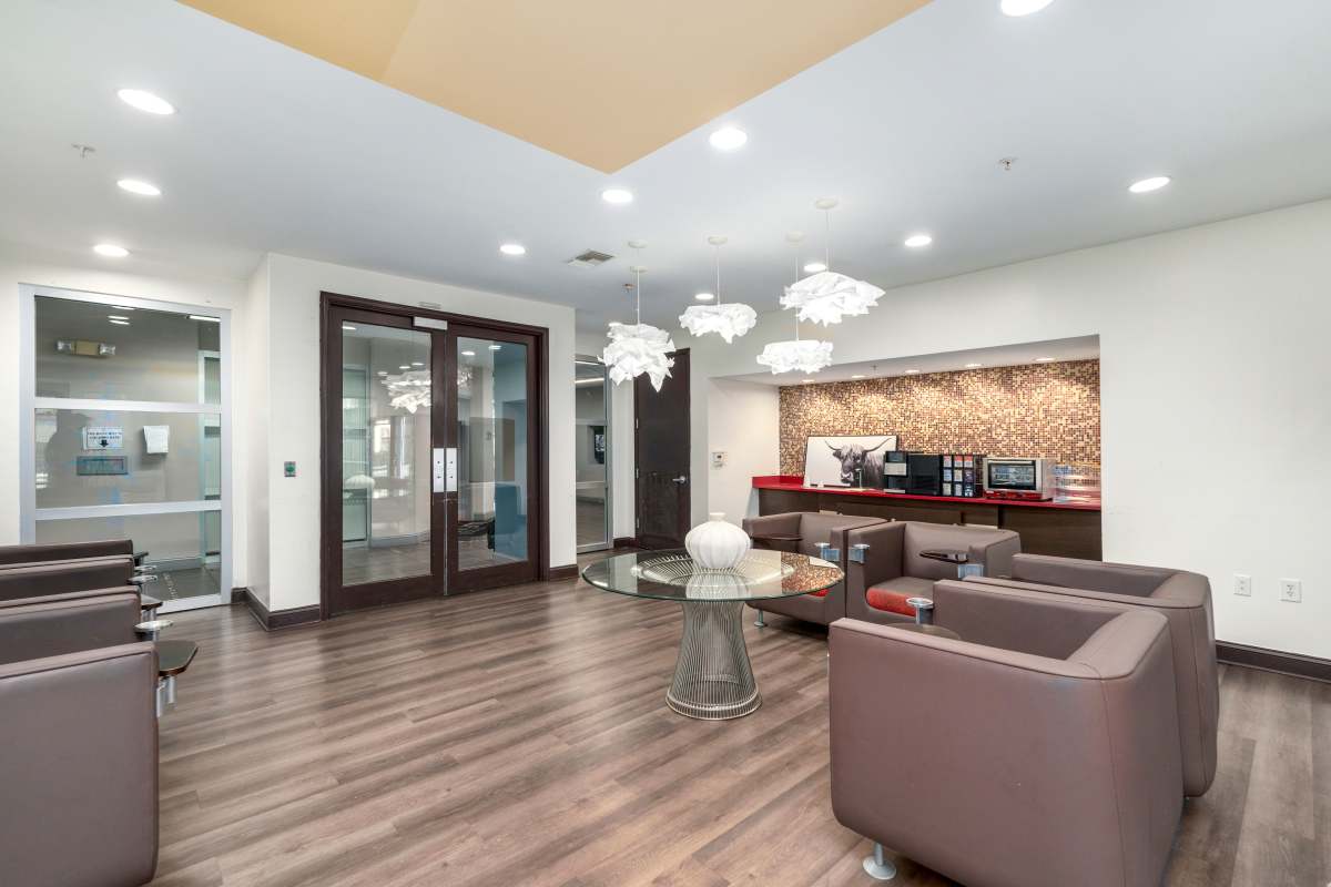 Clubhouse with lounge seating at Mazza Grandmarc in College Park, Maryland