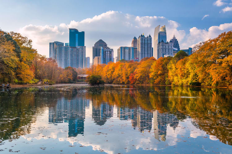 The city scape near The Westlight Apartments in Atlanta, Georgia