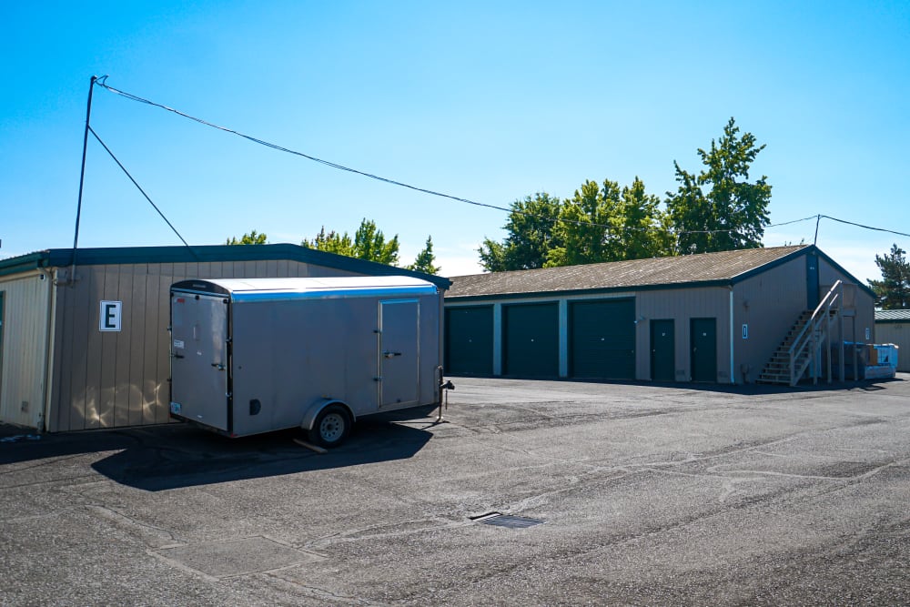 An trailer stored at Security First Storage in Salem, Oregon