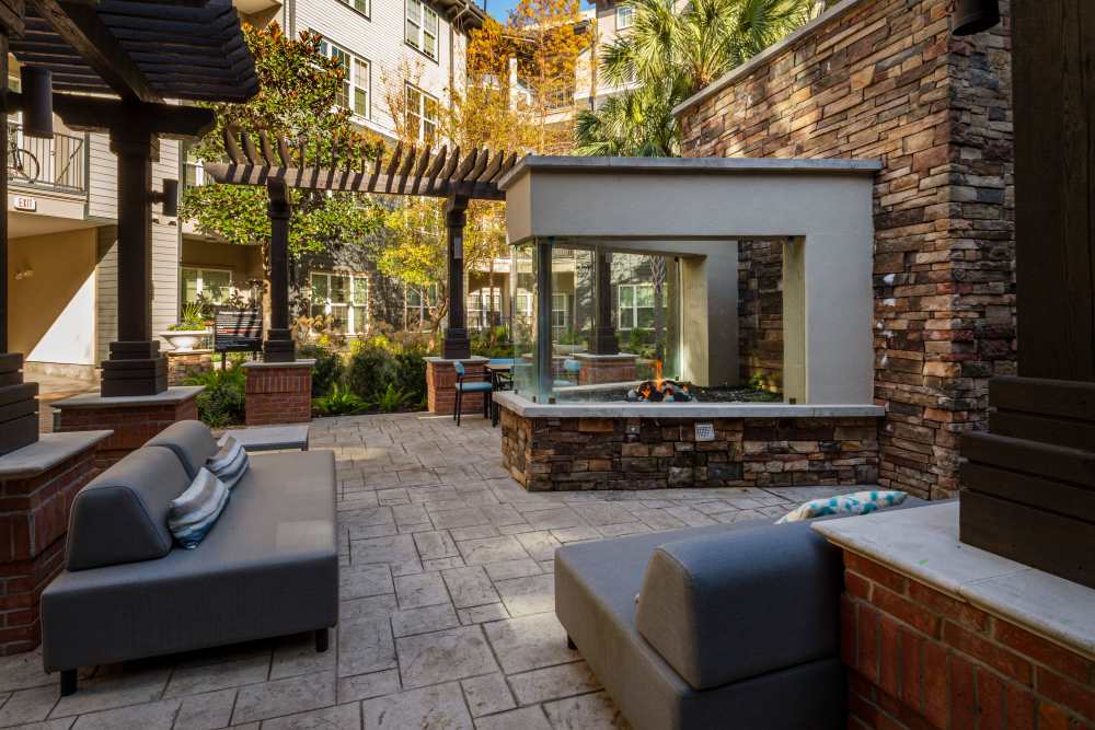 Outdoor seating space at Whitmore in Houston, Texas