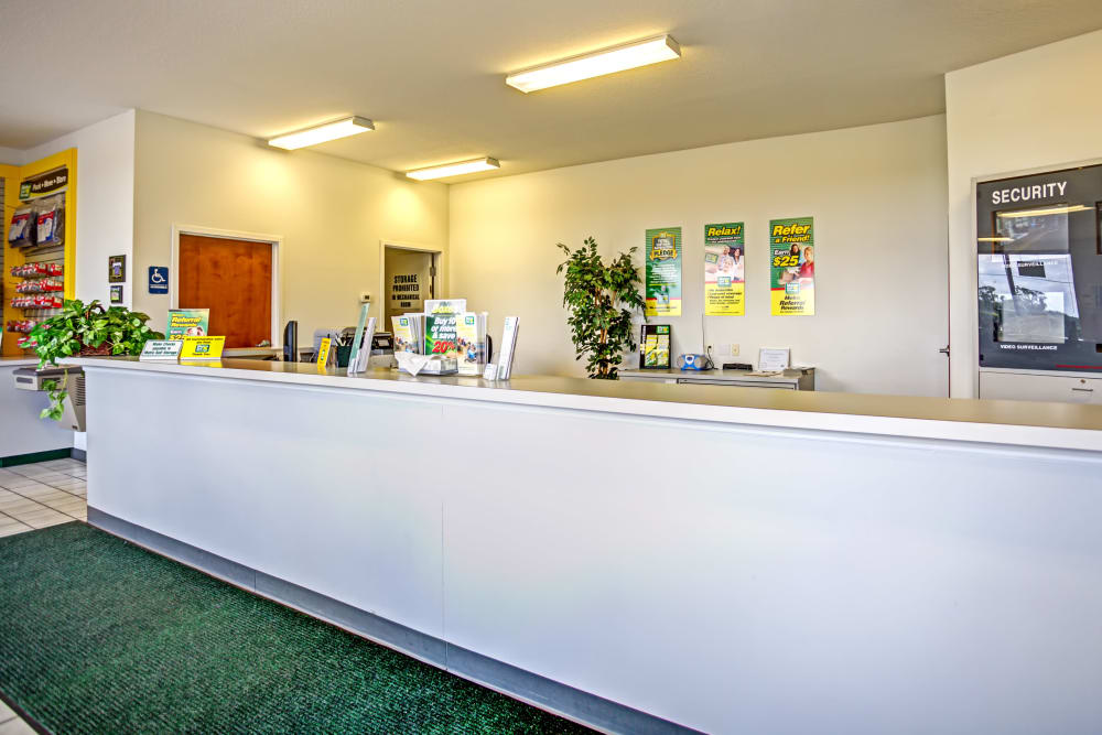 Leasing office reception at Metro Self Storage in Wesley Chapel, Florida