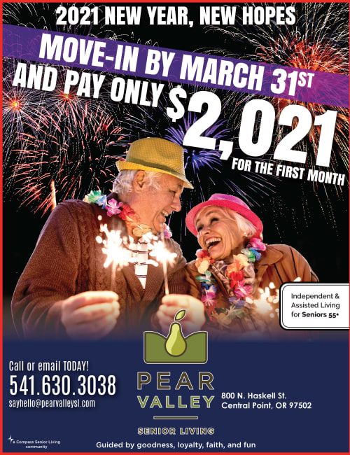 Move in special at Pear Valley Senior Living in Central Point