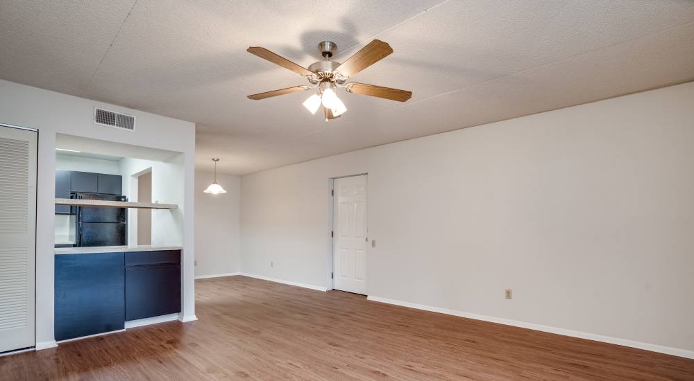 View of the kitchen and the living room at Germantown Gardens in East Ridge, Tennessee 