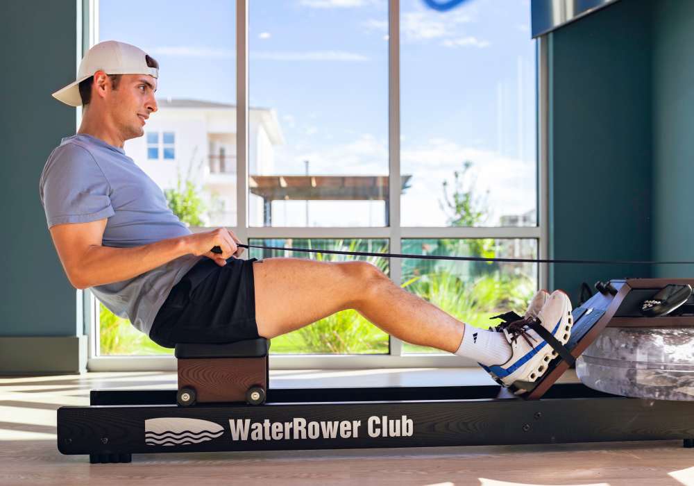 Resident working out in the gym at The Flats at Ransley in Pensacola,Florida