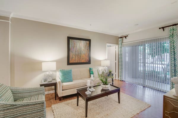 Naturally well-lit living room at Preserve at Cypress Creek in Houston, Texas