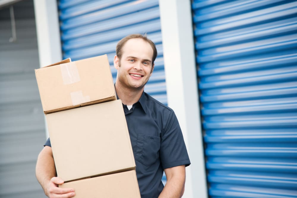Man moving in at Urban Smart Storage - Lynden in Lynden, Washington.