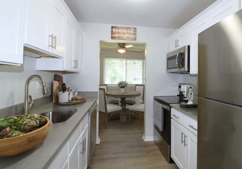 kitchen at Woodgate Apartments in Enfield, Connecticut