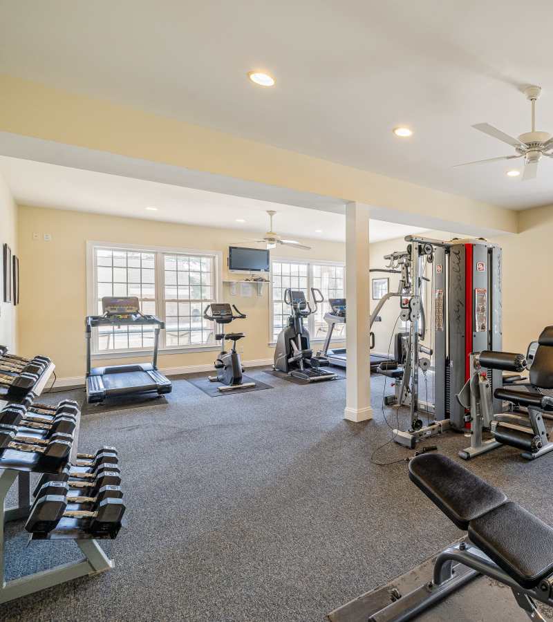 Gym facilities at Villas at Southern Ridge in Charlottesville, Virginia