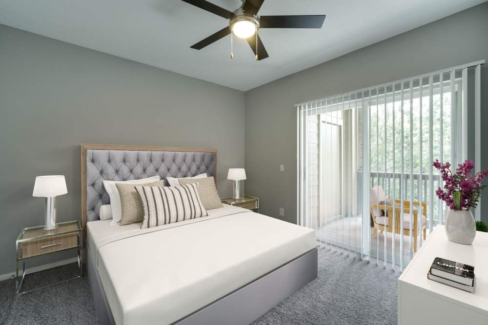 Cozy bedroom at The Grove at Orenco Station in Hillsboro, Oregon