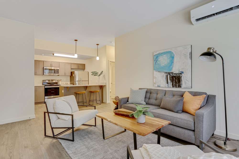Modern living room furnishings at Haven Hills in Vancouver, Washington