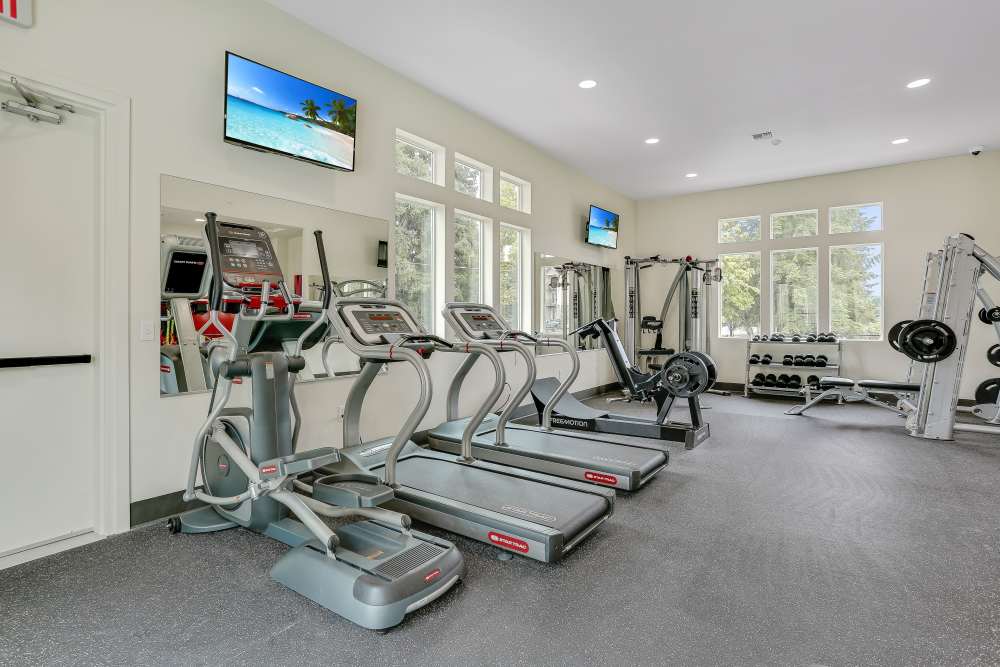 Fitness center with treadmills at Haven Hills in Vancouver, Washington