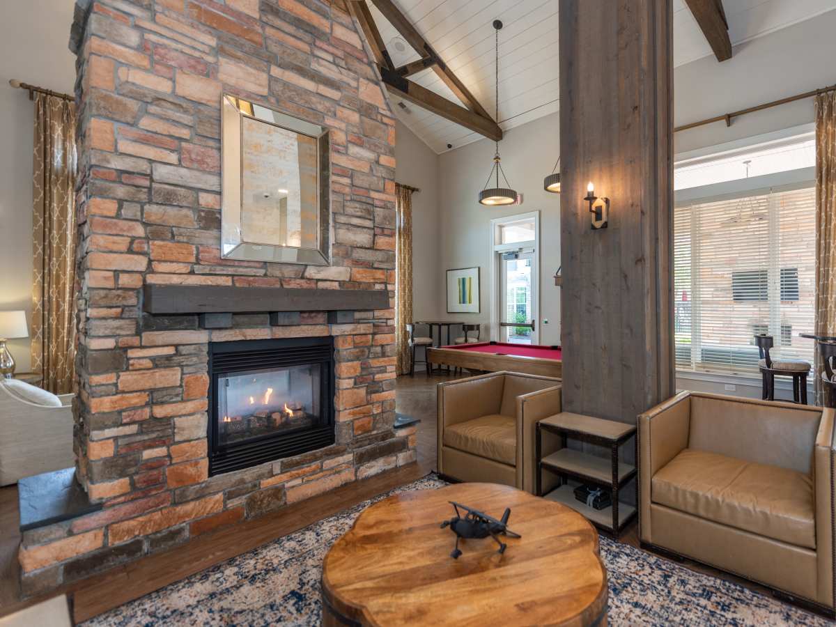 Stylish Lounge Area with Modern Furniture at Red Knot at Edinburgh in Chesapeake, Virginia.