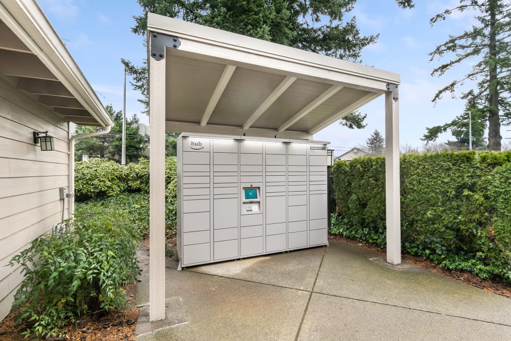 Package lockers at Carriage Park Apartments in Vancouver, Washington