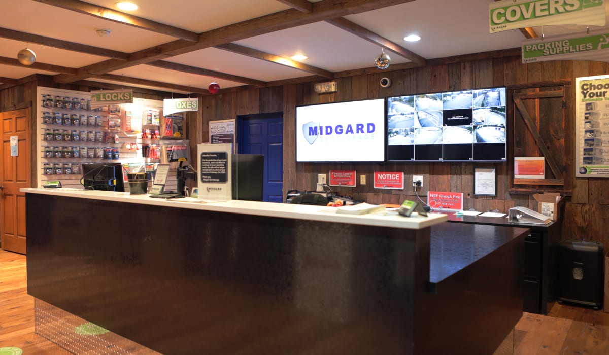 Leasing office at Midgard Self Storage in Cashiers, North Carolina