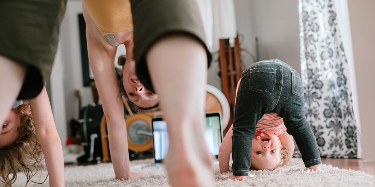 Resident playing with their kids at Marquis at Silverton in Cary, North Carolina