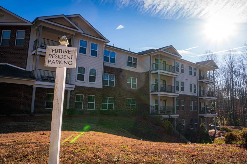 Exterior of apartments at Redland Creek in Lawrenceville, Georgia