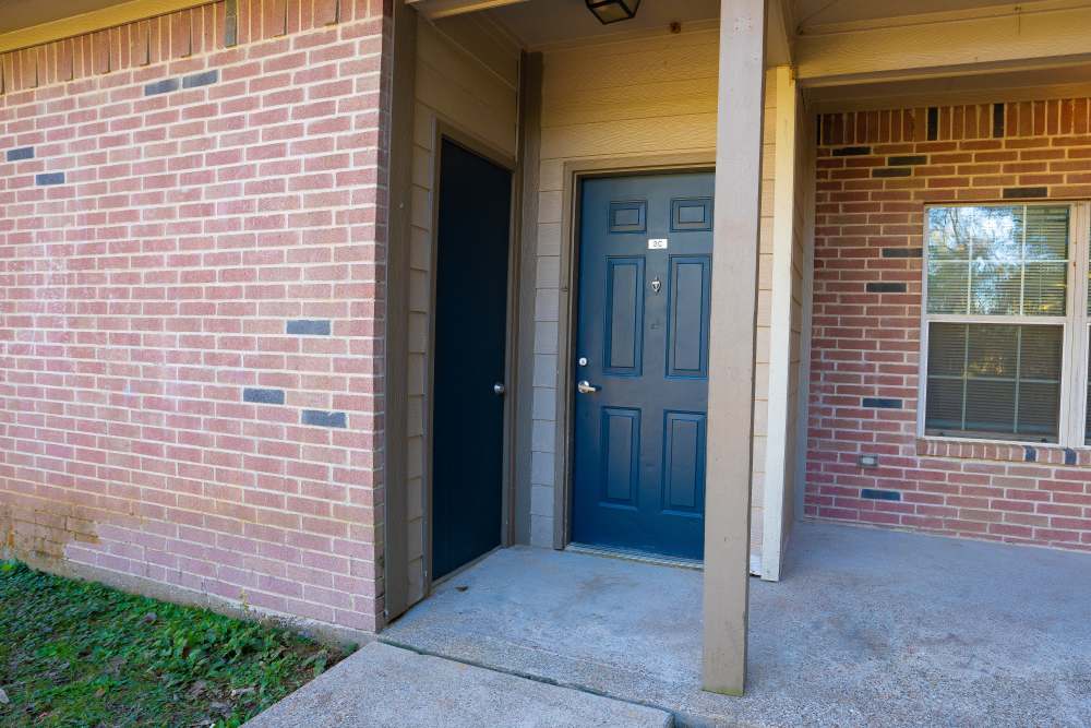 View of porch area townhome at Millpoint Townhomes in Henderson, Texas