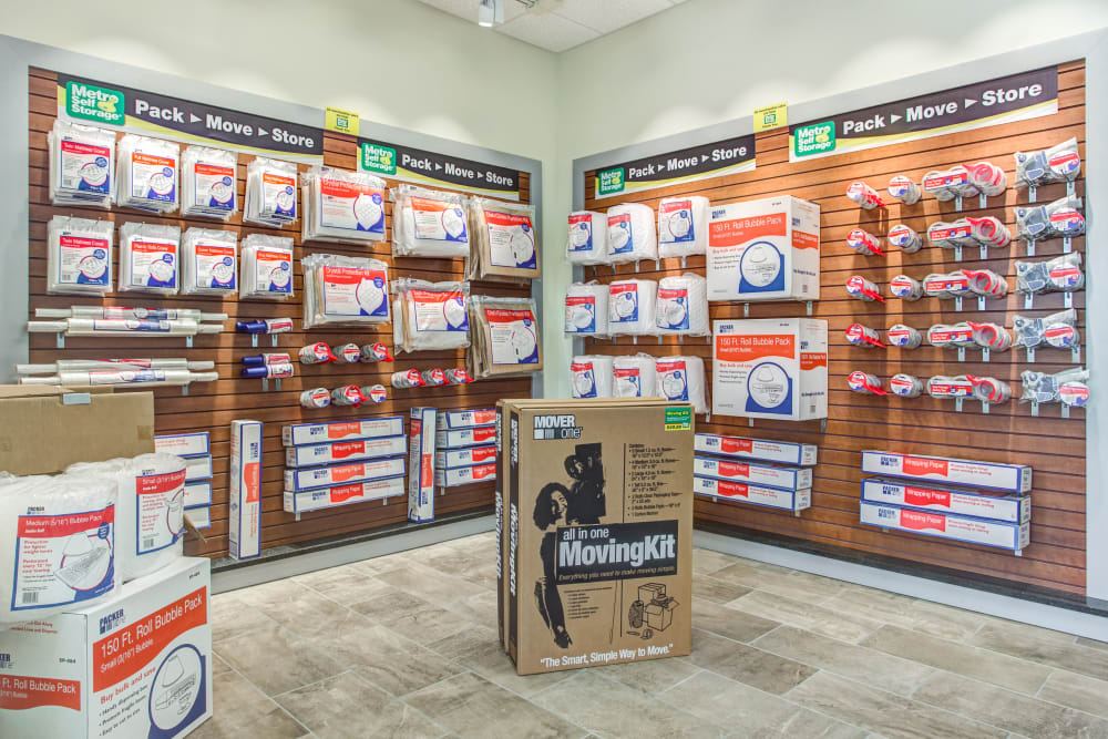 Packaging supplies at Metro Self Storage in Orlando, Florida