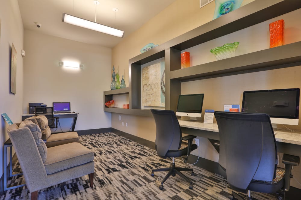 Business center at Olympus at Waterside Estates in Richmond, Texas