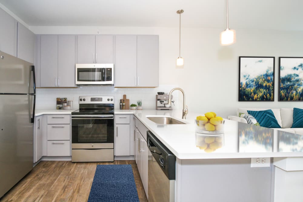 Model kitchen at 300 Optimist Park in Charlotte, North Carolina