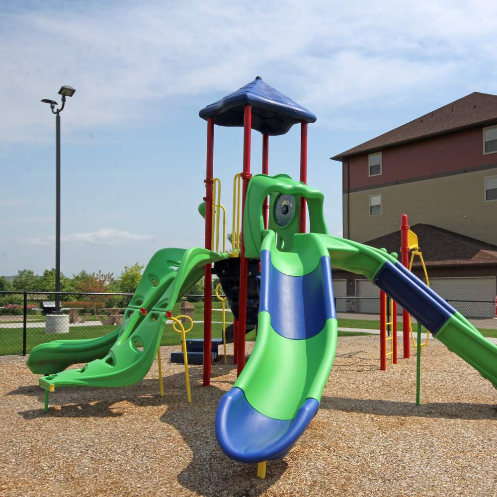 Playground with sliders at Parkview East in Ramsey, Minnesota