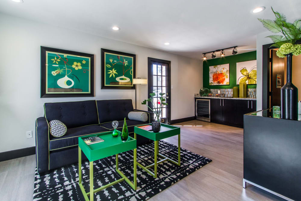 Modern clubhouse interior at Sundance Apartments in College Station, Texas
