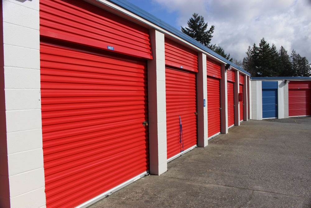 Outdoor storage units at Trojan Storage of Everett in Everett, Washington