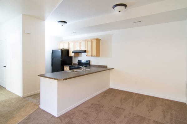 Spacious living area at Ridgeview Apartments