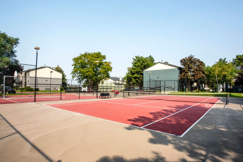 The tennis court at Royal Farms Apartments in Salt Lake City, Utah