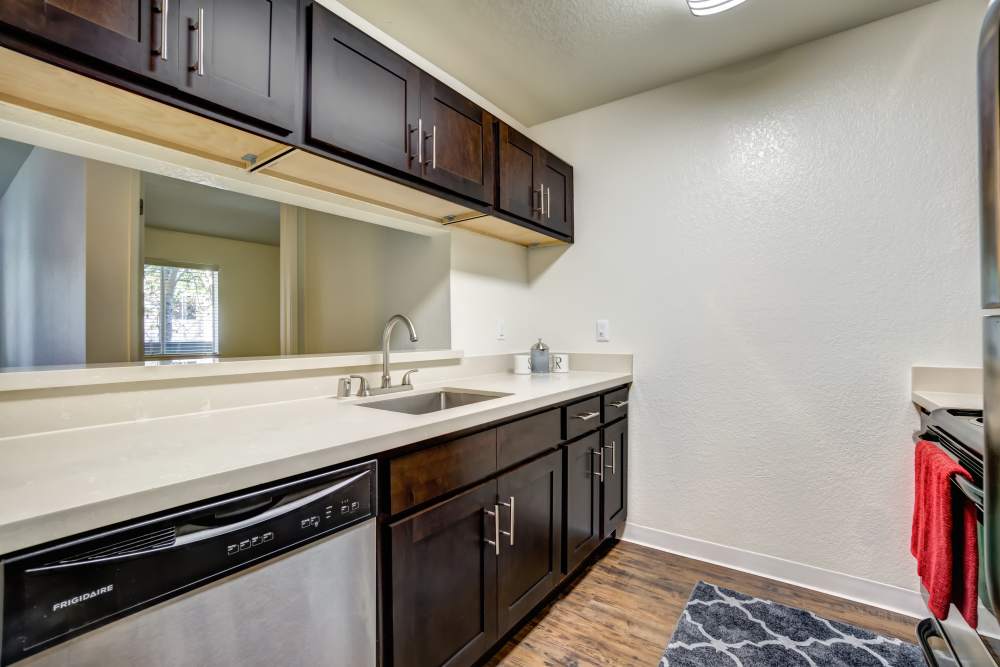 Brown Kichen Cabinet View at Serramonte Ridge Apartment Homes in Daly City, California