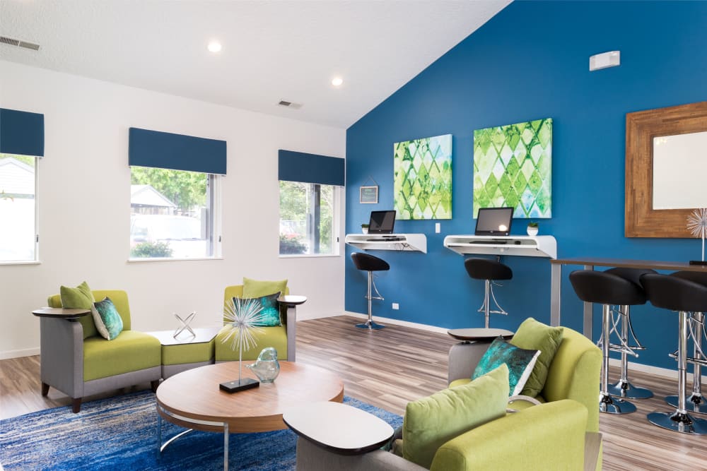 Community common area for resident use at Meadows at Cascade Park Apartments in Vancouver, Washington