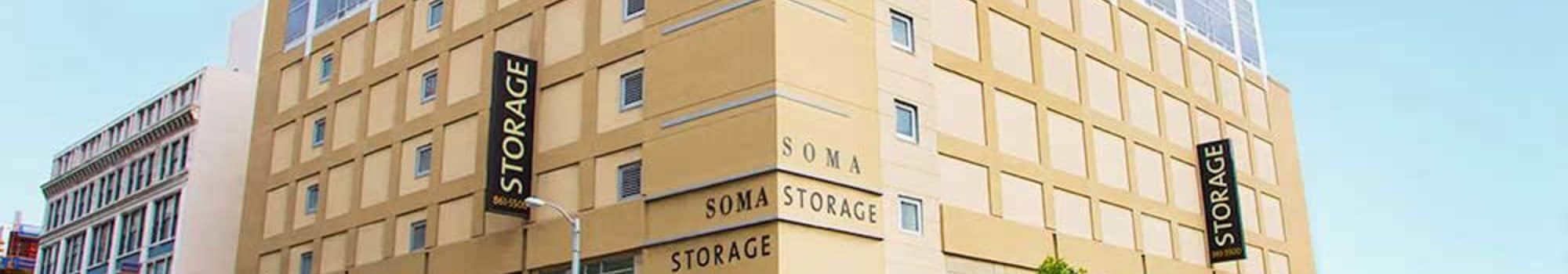 Unit sizes and prices at SOMA Self-Storage in San Francisco, California